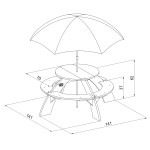 Masuta Gradina Rotunda Orion cu Parasolar - Masa Alb Maro pentru copii cu 4 locuri din lemn pentru Joaca Picnic si Activitati AXI Masuta Gradina Rotunda Orion cu Parasolar - Masa Alb Maro pentru copii cu 4 locuri din lemn pentru Joaca Picnic si Activitati AXI